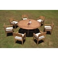 thumbnail image 4 of Grade-A Teak Dining Set: 7 Seater 8 Pc: 72" Round Table And 7 Veranda Arm Chairs Outdoor Patio WholesaleTeak #WMVRr, 4 of 4