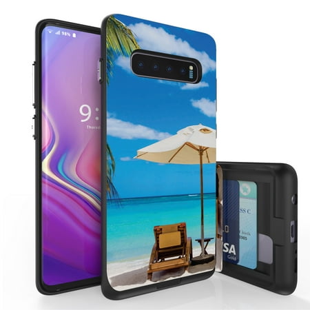 Galaxy S10+ Case, Duo Shield Slim Wallet Case + Dual Layer Card Holder For Samsung Galaxy S10+ [NOT S10 OR S10e] (Released 2019) Blue