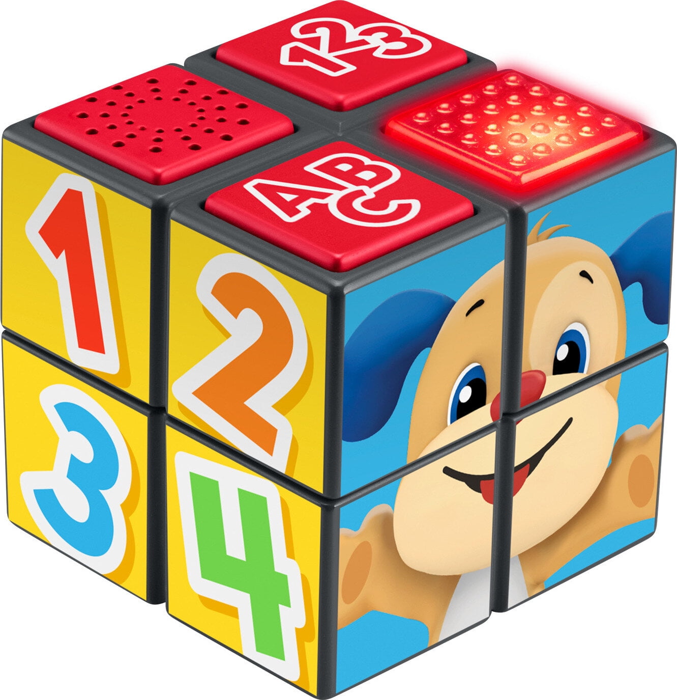 Fisher-Price Laugh & Learn Puppys Activity Cube Electronic Learning Toy for Baby & Toddler