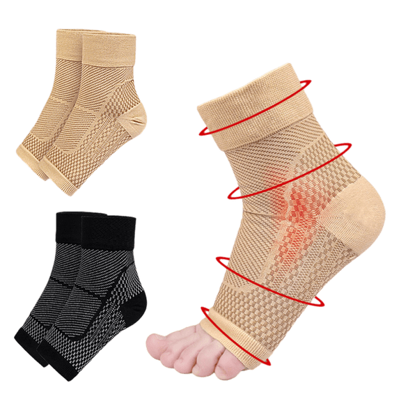 2 Pairs Ankle Brace Compression Sleeves - 8-15 mmhg Open Toe Compression Socks with Arch Support for Women & Men , Relief for Swelling, Plantar Fasciitis, and Sprains – Step into Comfort and Stability