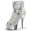 Womens Silver High Heels Metallic Mesh Platform Boots 6 Inch Peep Toe Shoes