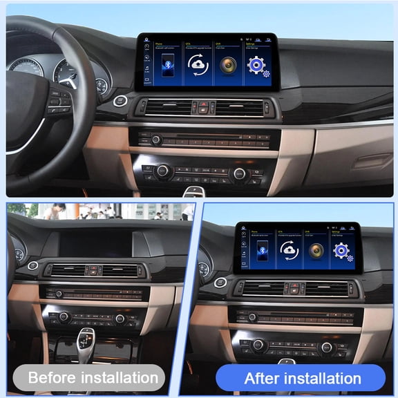 FENGXIH 12.3 Inch Car Stereo Linux System with Carplay Android Auto 5G WiFi BT 5.2 with AHD Backup Camera Mirror Link SWC for BMW 5 Series F10 F11 2011-2012 with CIC System