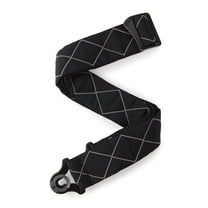 D'Addario Auto Lock Guitar Strap, Black Padded Diamonds