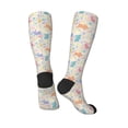thumbnail image 4 of Daiia Sports Socks Flower Color Rabbit Printed Novelty Crew Socks for Men Women Knee High Socks Cotton Socks Soft & Breathable Support Unisex Socks, 4 of 9