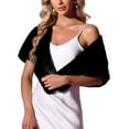 thumbnail image 1 of INSPIRE CHIC Women's Faux Fur Shawl Stole Winter 1920s Bridal Wedding Wrap XL Black, 1 of 6