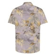 thumbnail image 4 of ZCFZJW Men's Hawaiian Short Sleeve Button Down Graphic T-Shirts Summer Tropical Leaves Pattern Print Beach Aloha Party Wear Shirt Purple XXL, 4 of 5