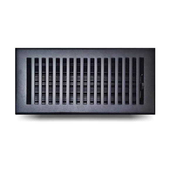 Prima Decorative - Cast Aluminum Floor Register With Unique Design For Floors, Walls And Ceilings(Duct Opening Measurement), Floor Registers 4x10 Inches Model VR-102 Black Matte