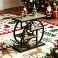 thumbnail image 4 of Christmas 4 Tier Narrow End Table, Metal Frame Side Table With Storage Shelves Multipurpose Small Space Accent Table For Living Room, Bedroom, Grey, 4 of 7