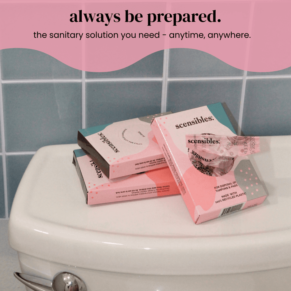 Scensibles Personal Disposal Bags (Box of 50) for Tampons, Sanitary Pads, Panty Liners, Menstrual Care and Hygiene Products