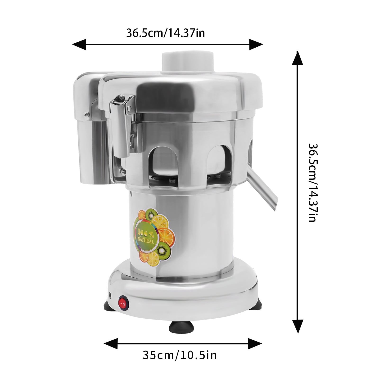 Wildnix High-Efficiency Juicer Machine with 370W Pure Copper Motor, 2800RPM Speed, Food-Grade Stainless Steel, and Automatic Juice Separation