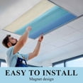 thumbnail image 5 of 1 Pack Gradient Blue Fluorescent Light Covers for Ceiling Lights Abstract Blue Green Gradient Water Ripples Magnetic Ceiling Light Covers Overhead Light Filters for Office Classroom Home, 5 of 9
