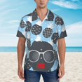 thumbnail image 2 of Kll Men'S Hawaiian Shirt Short Sleeve Button Down Beach Shirts-Black Head Woman With Pineapple Hair, 2 of 7