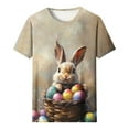 thumbnail image 4 of Youyipin Womens Tops Happy Easter Shirts For Women Easter Bunny T-Shirt Rabbit Graphic Tees Easter Egg Round Neck Short Sleeve Holiday Shirt Tops Spring Outfits For Women 2025, 4 of 4