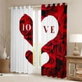 thumbnail image 2 of jejeloiu Rose Loves Pattern Blackout Curtains Set of 2 (52x84 Each),Romsntic Valentins'S Day Window Curtains,Red White Curtains and Drapes For Men Women,Luxury Bedroom Decor, 2 of 6