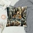 thumbnail image 2 of JEUXUS Pillow Case Wild Animal Super Soft Cozy Elephant Tiger Deer Wolf Bear Lion Leopard Giraffe Fox Plush Pillowcase White, 2 of 5