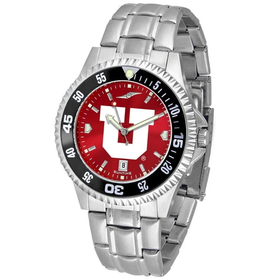 Red Utah Utes Competitor Steel AnoChrome Color Bezel Watch