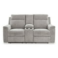 thumbnail image 2 of Benjara BM327858 Jinu Power Recliner Loveseat - Gray Polyester Micro Chenille - 75 in., 2 of 5