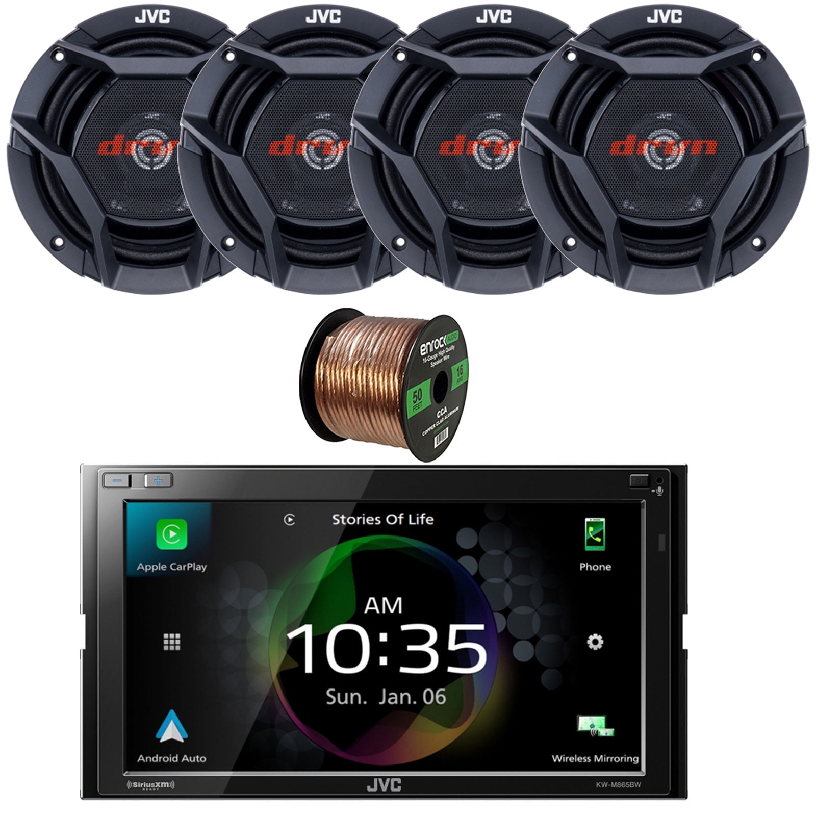JVC KWM865BW Double DIN Bluetooth Dual USB Digital Media Car