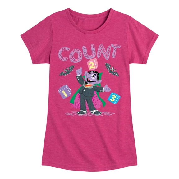 Sesame Street - Count Von Count - Girls Fitted Short Sleeve Graphic T-Shirt