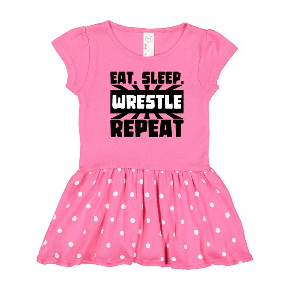 Inktastic Eat, Sleep, Wrestle, Repeat Girls Toddler Dress