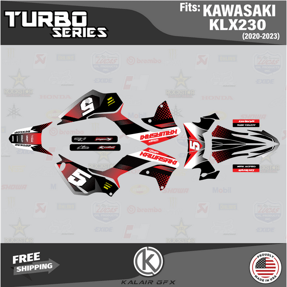 Kalair GFX Graphics Kit for Kawasaki KLX230 (2020-2024) Turbo Series