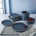 thumbnail image 4 of Gibson Home Everyday Essential Cobalt Blue Stoneware Dinnerware Set, 12-Piece Set, 4 of 10