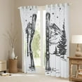 thumbnail image 3 of jejeloiu Sketch Artwork Black Out Curtains,Snowboard Ski Sports Curtains Pack of 2 (42x63 Each),Winter Snow Mountain Bedroom Curtains For Kids,Super Cozy Room Decor, 3 of 6