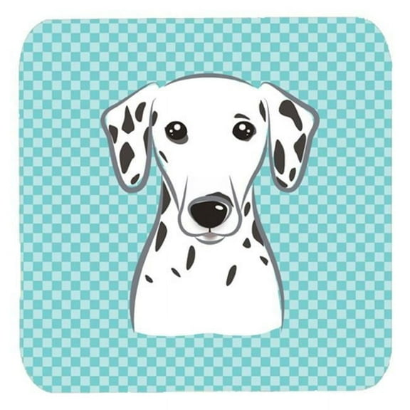 3.5 x 3.5 In. Checkerboard Blue Dalmatian Foam Coasters, Set Of 4