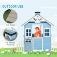 thumbnail image 5 of Outsunny Playhouse for Kids Outdoor, Country Style Wooden Playhouse with Flower Pot Holders, Door, Windows, Service Stations for 3-7 Years, Blue, 5 of 10