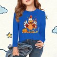 thumbnail image 2 of Royal Blue Boy Girl Kids Girl Boy Graphic T Shirts Boat Neck Tee Tops for Kid Long Sleeve Elegant Holiday Thanksgiving Casual Kawaii T Shirt Thermal Winter Fall Tee Shirt 2025 10 Yearears, 2 of 5