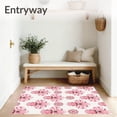thumbnail image 3 of ODIKA 6'x9' Machine Washable Non-Slip Area Rug, Artisan Mosaic Blossom Petal High Traffic Rug with Pad, Pink, 461124, 3 of 8