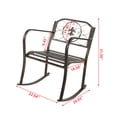thumbnail image 6 of IVV Outdoor Wrought Iron Porch Rocking Chair, Perfect for Patio, Deck, Backyard or Garden, Fleur-de-Lis Pattern Backrest - Bronze Color, 6 of 10