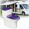thumbnail image 6 of HELLHERO Galaxy Butterfly Print Bathroom Toilet Lid Cover Set Machine Washable for Hotel Stretch Fit Toilet Seat Lid Cover, 6 of 8