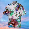 thumbnail image 2 of Camisas De Sport Para Hombre Camisa de manga corta con estampado digital 3d de ocio de tendencia de moda de playa de turismo de vacaciones de verano para hombres (Red, 4XL), 2 of 3
