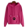 thumbnail image 7 of Women's Trendy Hoodies Pet Pouch Sweatshirt Pullover Long Sleeve Casual Loose Hooded Tops Gift for Dog Cat Lovers (S, Hot Pink), 7 of 7