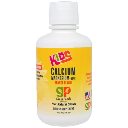 - GreenPeach Kids Calcium Magnesium Zinc Orange Flavor 16 fl oz 473 ml