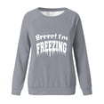 thumbnail image 4 of Fznquz Crewneck Fall Sweatshirts Women Gray Long Sleeve Winter Pullover Tops Casual Trendy Letters Print Womens Fashion, 4 of 4