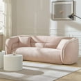 thumbnail image 5 of Williamspace 90.6" Modern Velvet Curved Sofa Couch,Luxury Boucle Fabric Sofa with 2 Throw Pillows for Living Room Apartment,Pink, 5 of 9