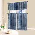 thumbnail image 6 of Blue Kitchen Curtains Tiers and Valances Set 3 Piece for Windows Grey Kitchen Window Curtains Set,Modern Abstract Art Valances for Living Room(36" Tiers Set), 6 of 6