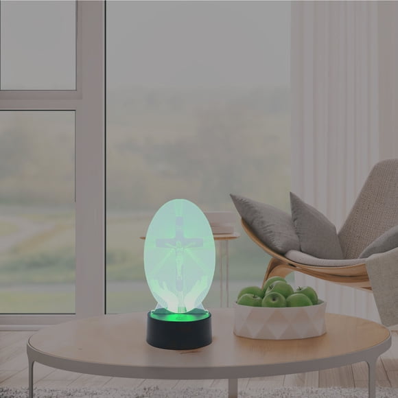 Hytrove Acrílica USB Con 3D De Cruz Jesús Para Ambiente Cálido