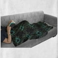 thumbnail image 6 of Abstract Soft Flannel Fleece Blanket, Blossoming Flowers in Leafy Motifs Repetitive Pattern Oriental Inspired, Cozy Plush for Indoor and Outdoor Use, 50" x 60", Seafoam Charcoal Grey, by Ambesonne, 6 of 6