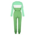 thumbnail image 6 of YUGYXL Casual Yoga Suit Women 2 Piece Sweatsuits Lightweight Comfy Plus Size Outfits Fashion Crew Neck Color Block Sweatshirt and Solid Sweatpants Tracksuits Set Green,M, 6 of 6