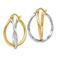 thumbnail image 2 of 14K Two-Tone Gold Earring Hoop Women'S Textured 22 mm 17, 2 of 3