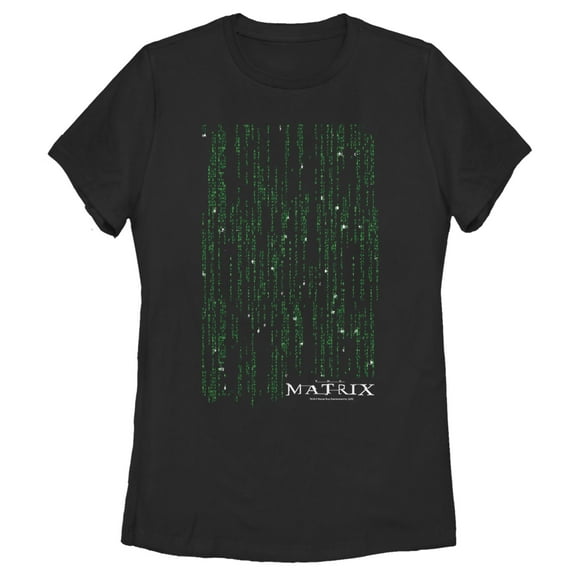 Women's The Matrix Encrypted  Graphic Tee Black 2X Large