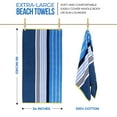 thumbnail image 3 of Superior Mira Striped Cotton Large Oversized Beach Towel, 34" x 68", Blue/ Navy, 3 of 12