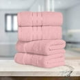 thumbnail image 6 of Mocassi Turkish Cotton Hand Towel Set, 4-Pack, 16" x 28", Highly Absorbent - Soft Bathroom Towels, Dusty Rose, 6 of 6