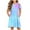 Blue, variant on snilers Girls Summer Dress Short Sleeve Cold Shoulder Ties Dyes Dresses Crew Neck A Line Swing Casual Sundress with Pockets Size 3-14 Years