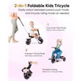 thumbnail image 2 of Triciclo para niños de 18 meses a 5 años con asa de empuje extraíble, triciclos para niños de 3 a 5 años, ideal para familias en movimiento, triciclo para niños pequeños con asiento ajustable fácil de, 2 of 5