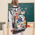 thumbnail image 7 of FORMRS Unisex School Backpack 17" Student Travel Bag with Laptop Compartment, Red Japanese Floral Pattern, 7 of 7