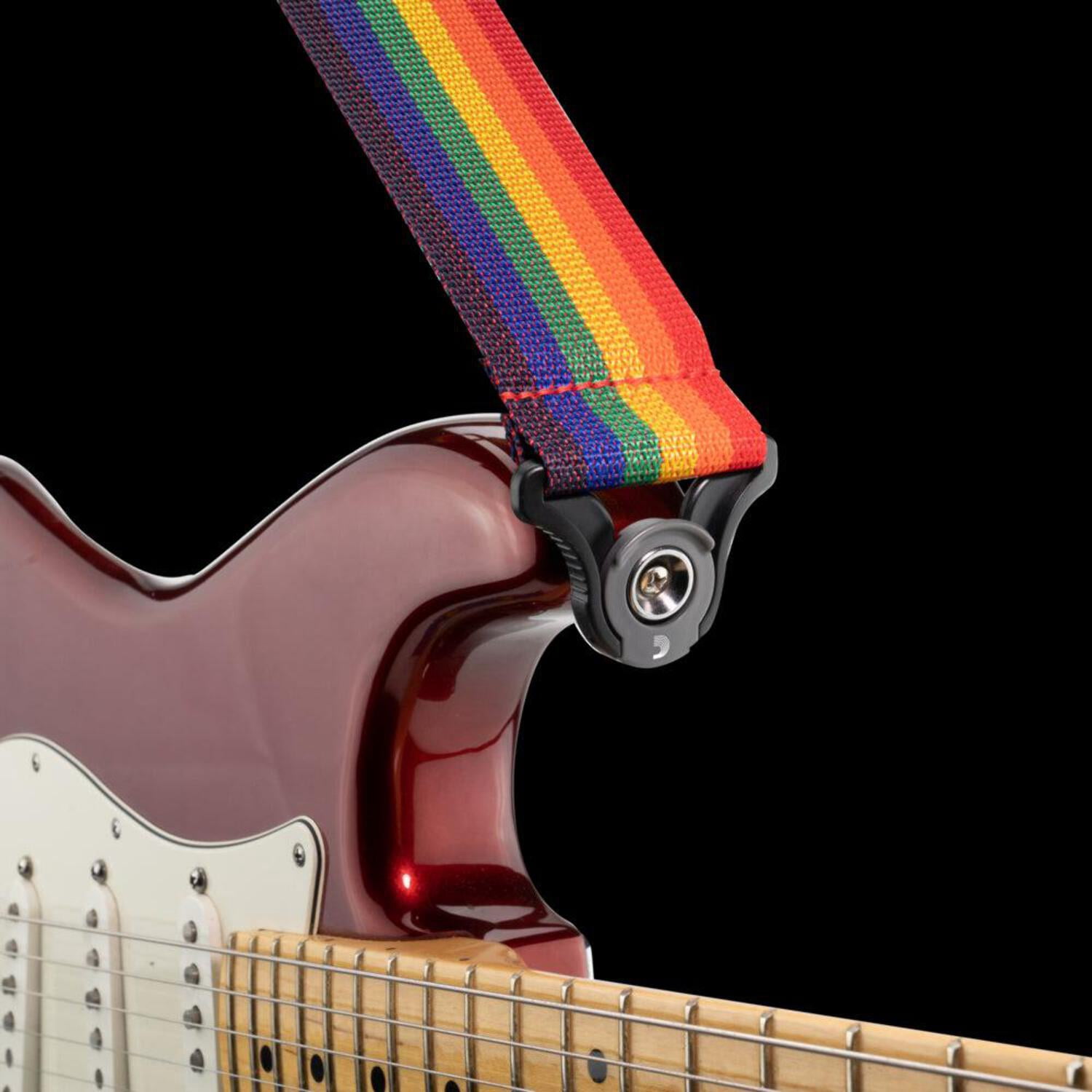 D'Addario Auto Lock Polypro Guitar Strap, Rainbow